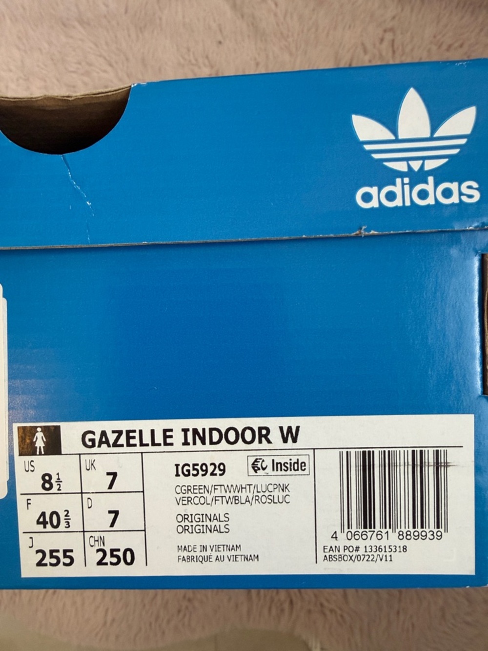 adidas Teal Suede Sneakers with White Stripes and Gum Sole - Picture 5 of 5